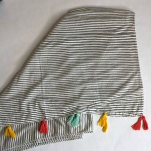 Gray and white tassel Scarf